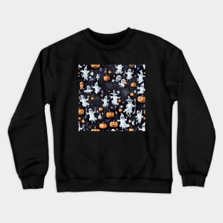 Halloween ghosts and pumpkins pattern Crewneck Sweatshirt